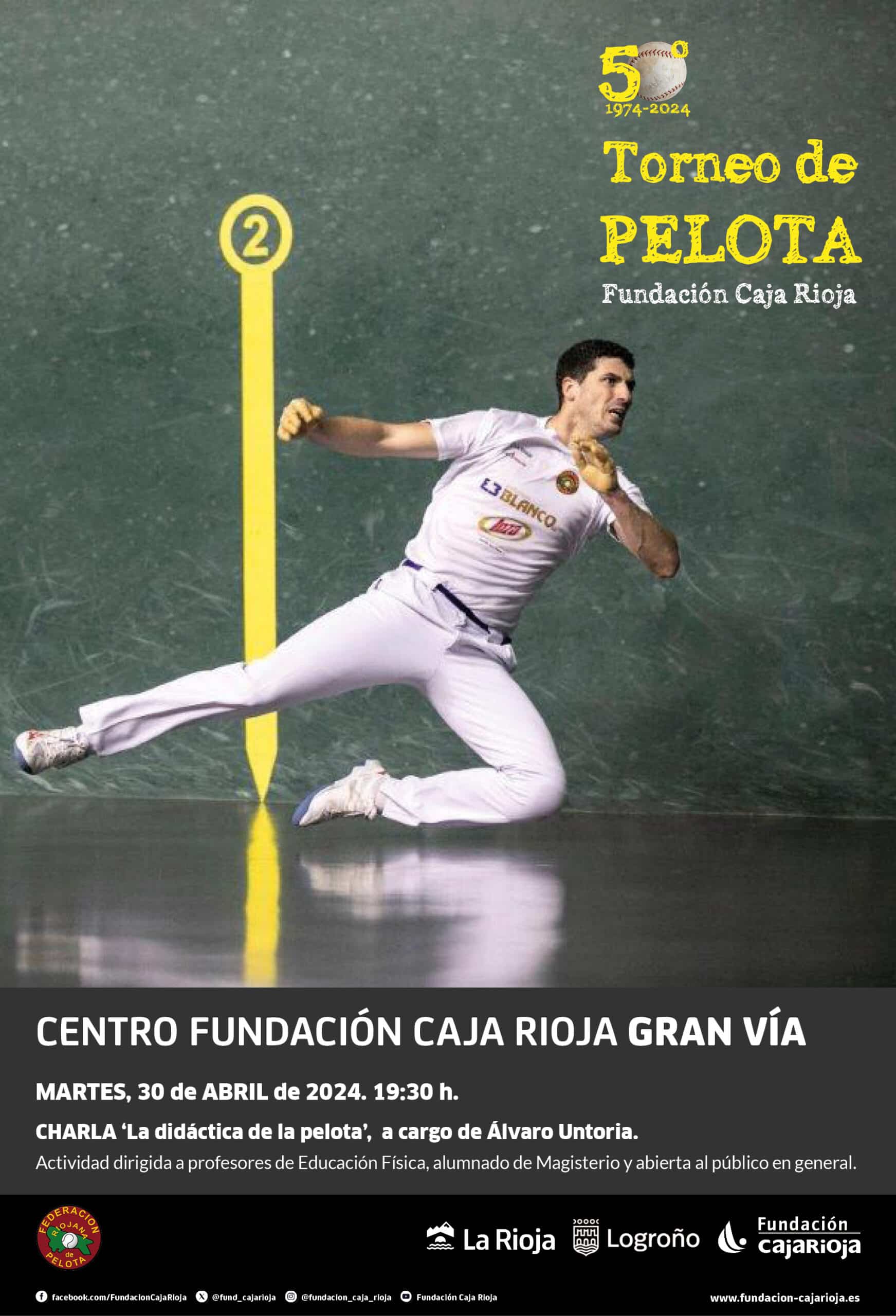 El martes tendrá lugar la primera de las charlas del 50 Torneo Fundación Caja Rioja de Pelota