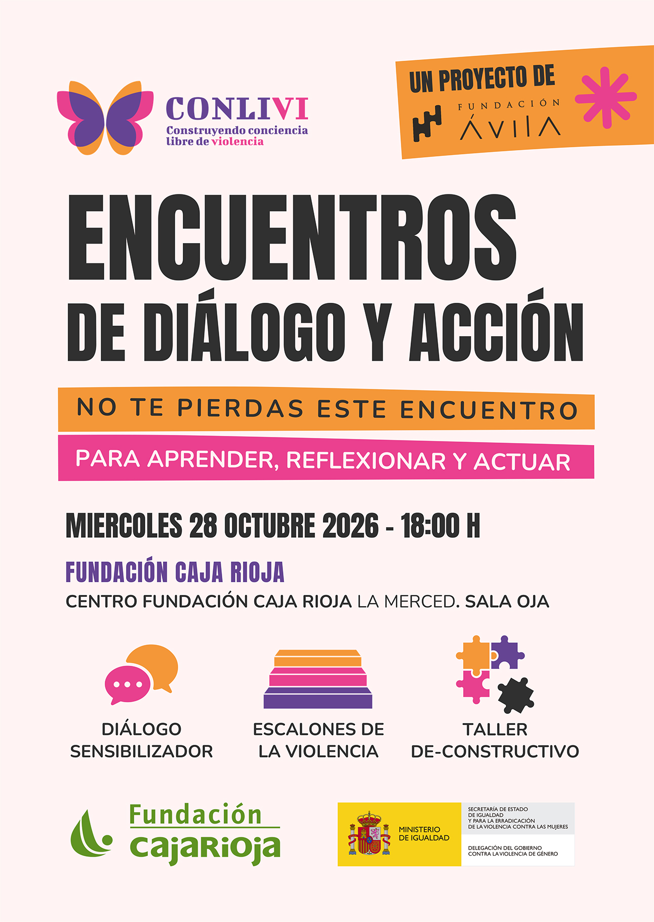 El Centro Fundación Caja Rioja La Merced acoge este miércoles un encuentro de sensibilización sobre las distintas manifestaciones de la violencia de género