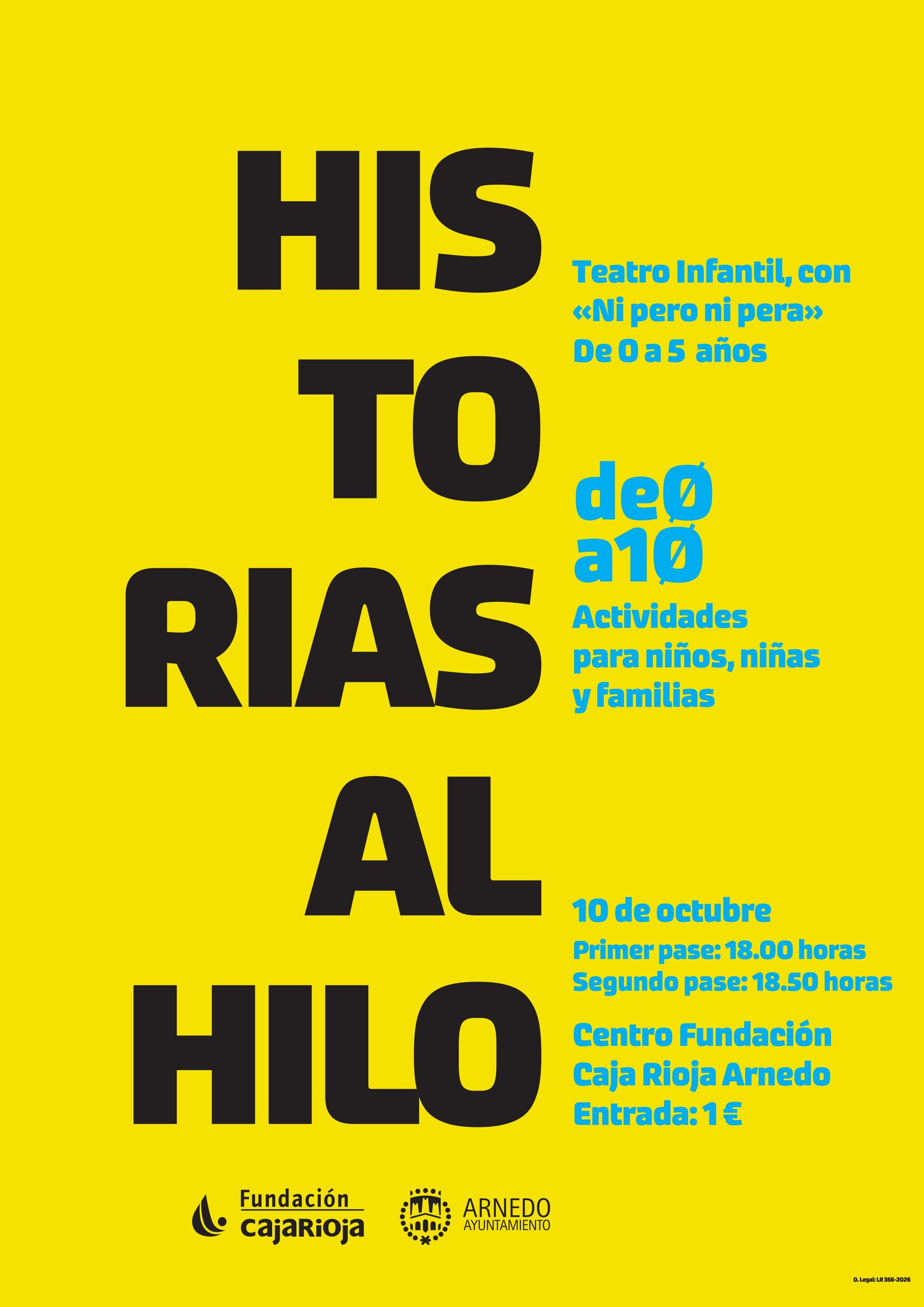 Abiertas las inscripciones para las sesiones de teatro para niños y niñas de 0 a 6 años en el Centro Fundación Caja Rioja Arnedo